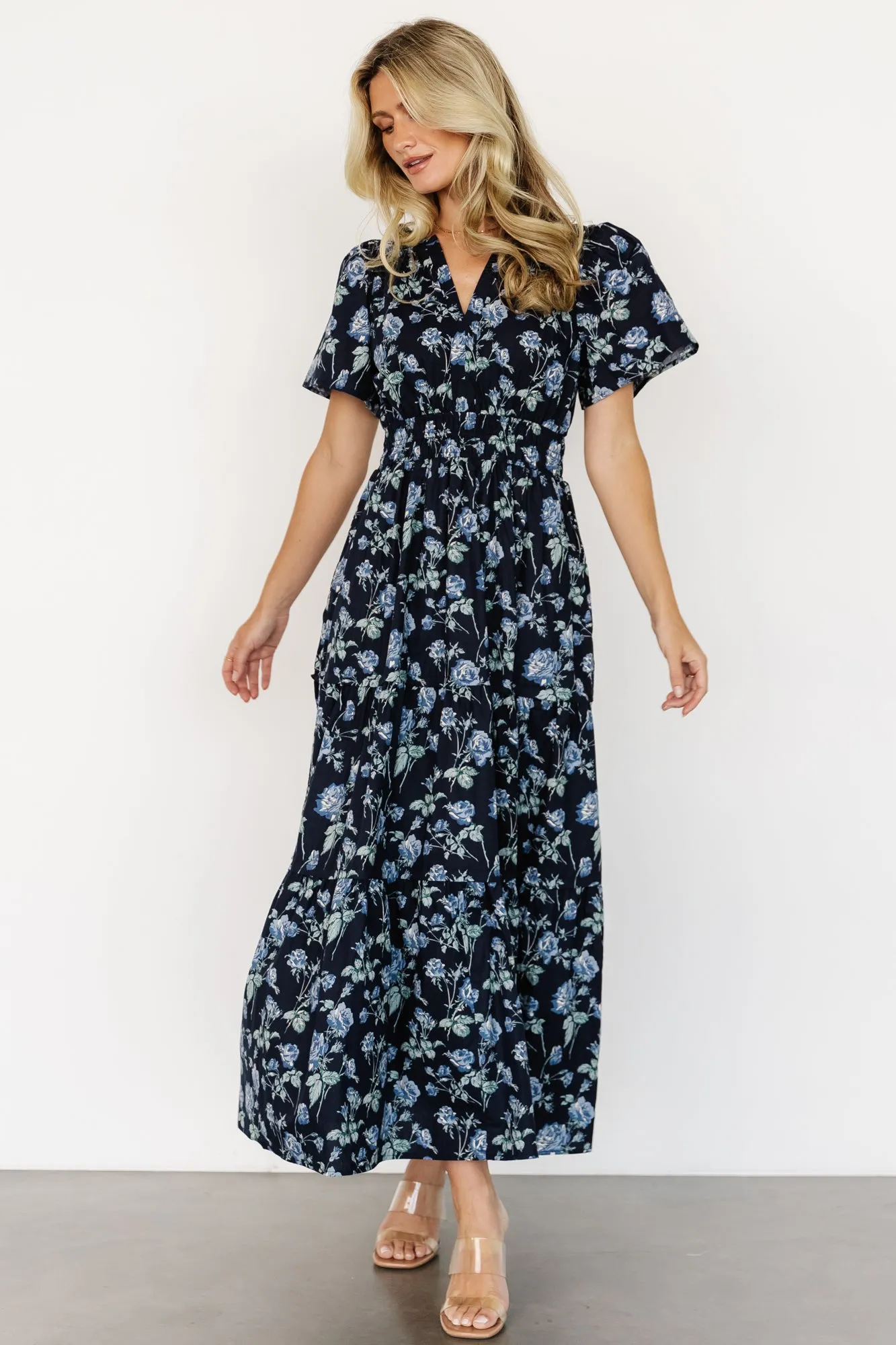 Kristin Maxi Dress | Navy Floral sold by Baltic Born product image thumbnail 5