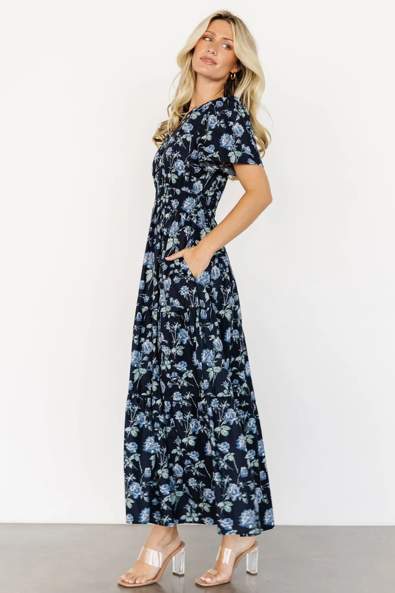 Kristin Maxi Dress | Navy Floral sold by Baltic Born product image thumbnail 3