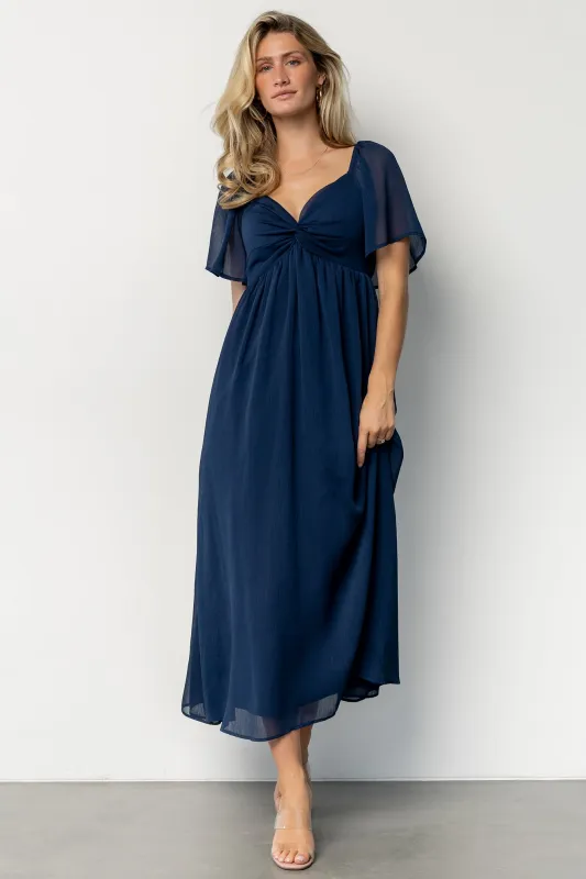 Nora Midi Dress | Navy sold by Baltic Born