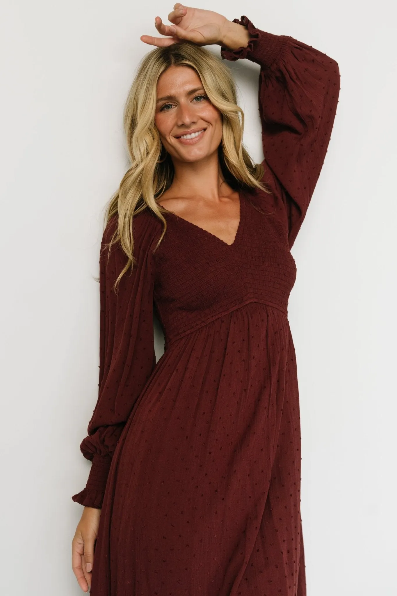 Lainey Smocked Dotted Midi Dress | Mulberry sold by Baltic Born product image thumbnail 2