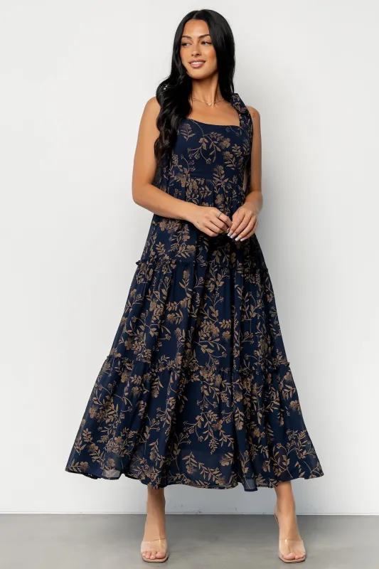 Anita Maxi Dress | Midnight + Gold Floral sold by Baltic Born