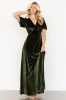 Vivian Velvet Maxi Dress | Olive sold by Baltic Born