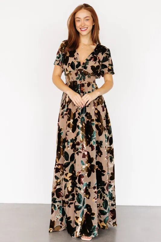 Valen Maxi Dress | Champagne Multi sold by Baltic Born