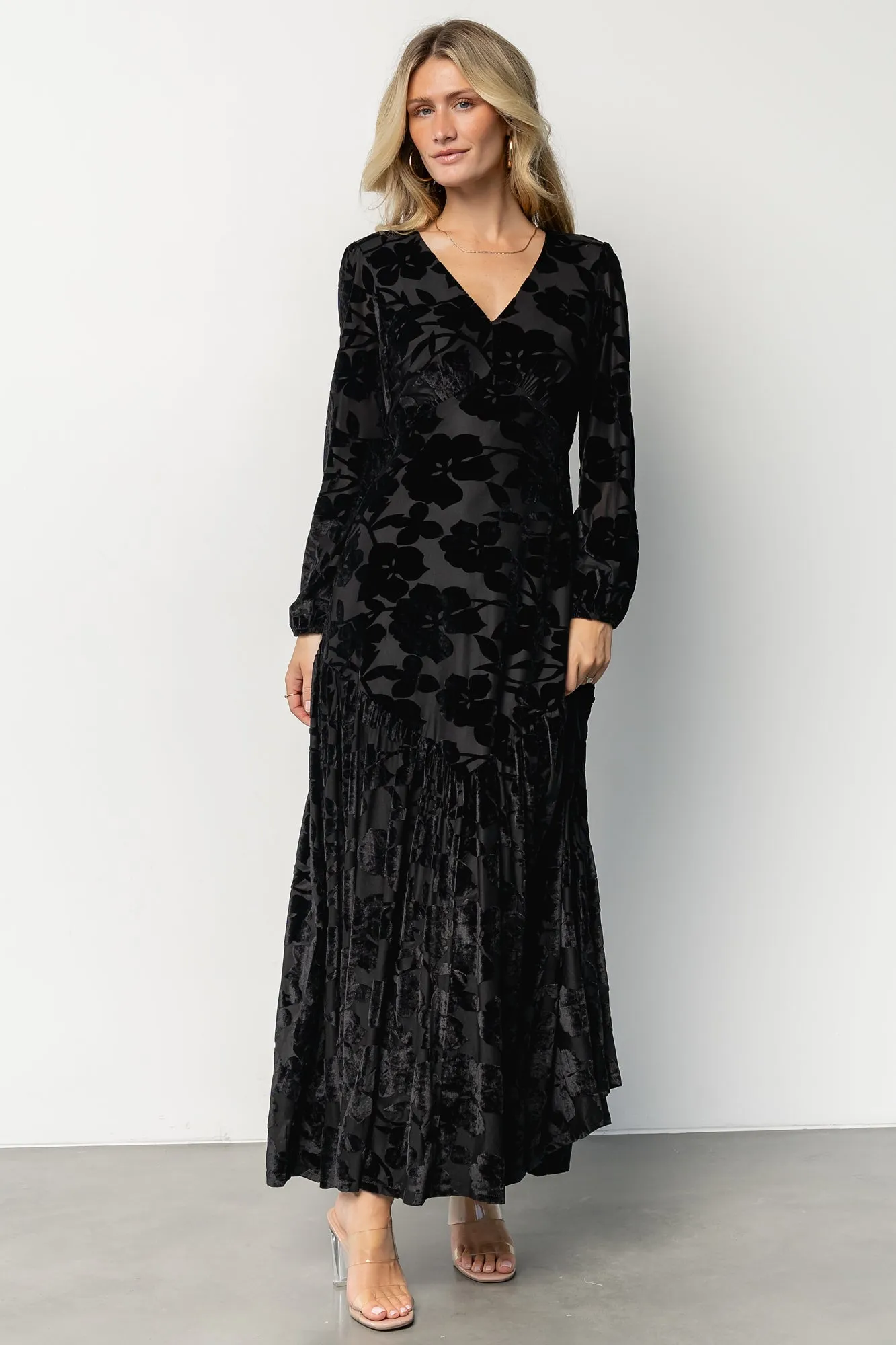 Vienna Velvet Maxi Dress | Black sold by Baltic Born