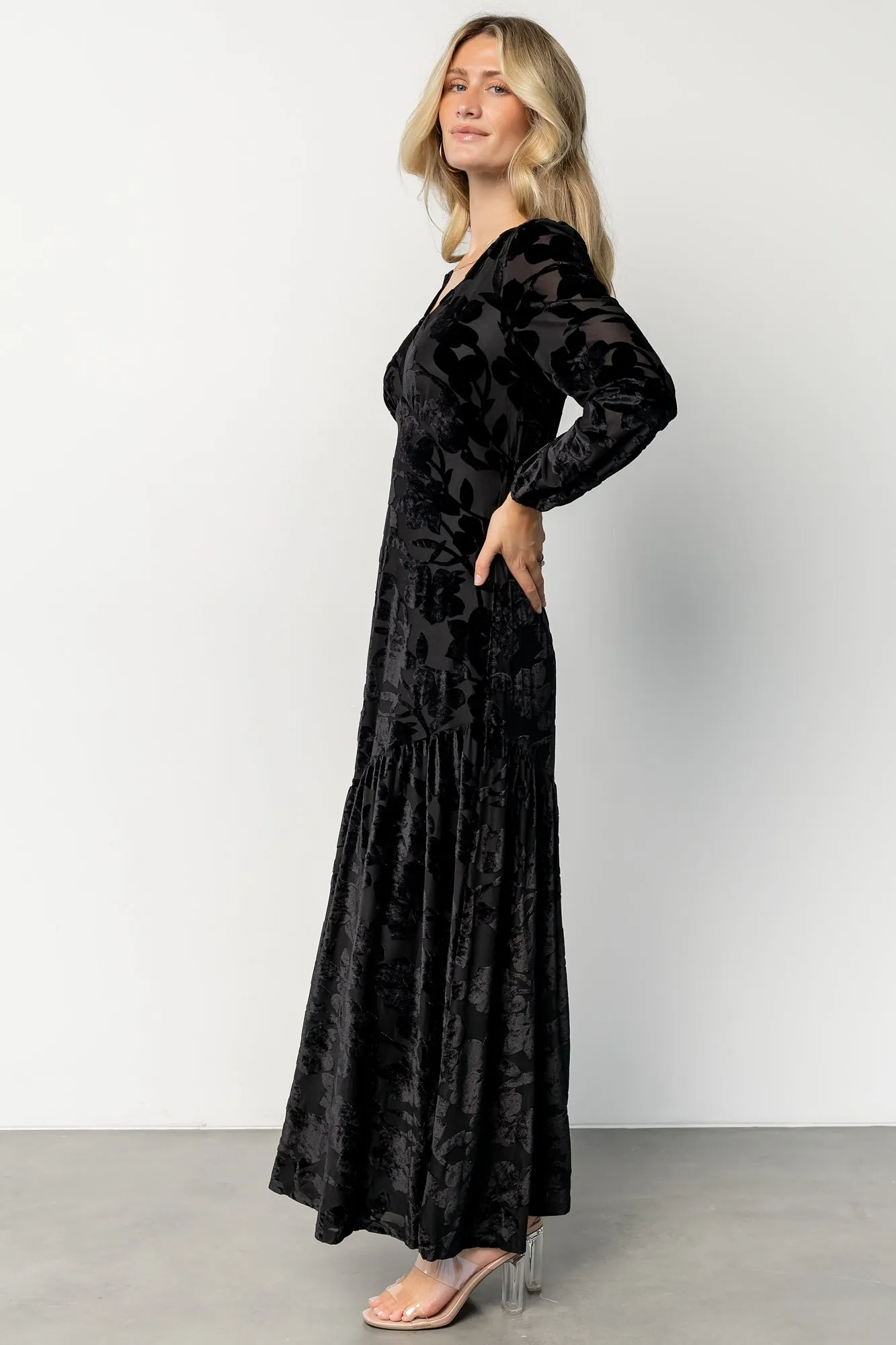 Vienna Velvet Maxi Dress | Black sold by Baltic Born product image thumbnail 3