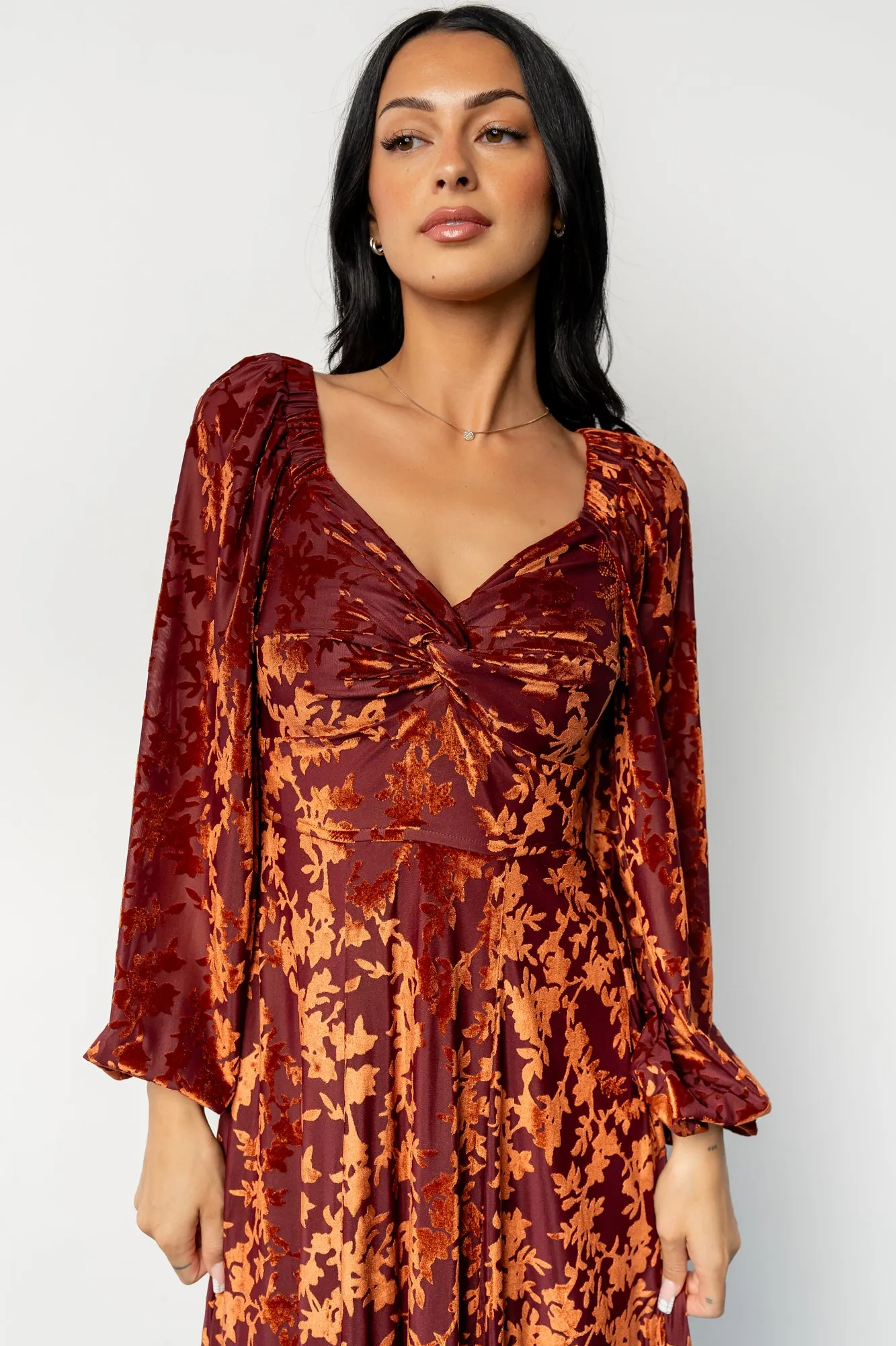 Aurora Velvet Maxi Dress | Clove + Copper Floral sold by Baltic Born product image thumbnail 2