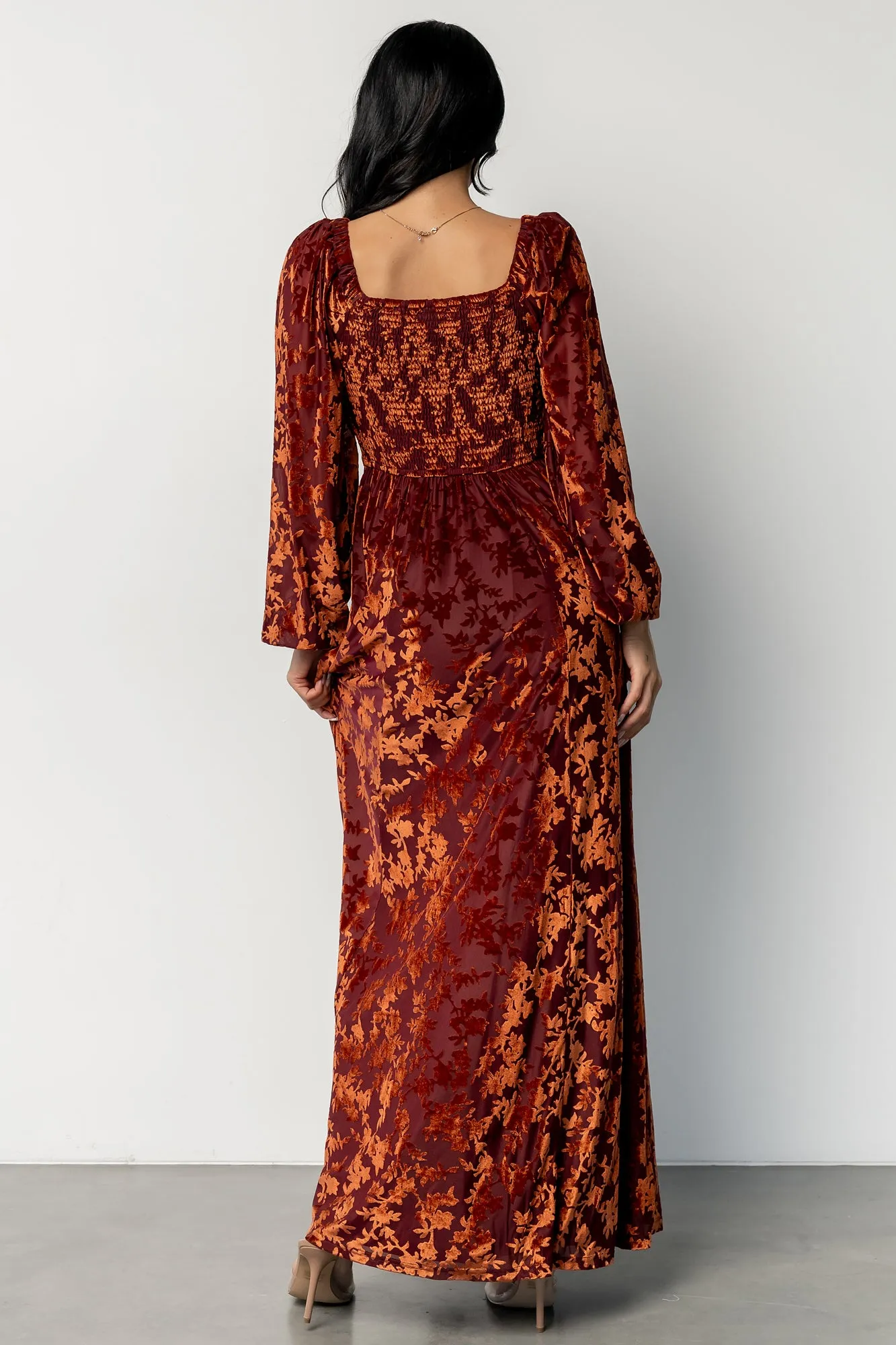 Aurora Velvet Maxi Dress | Clove + Copper Floral sold by Baltic Born product image thumbnail 4