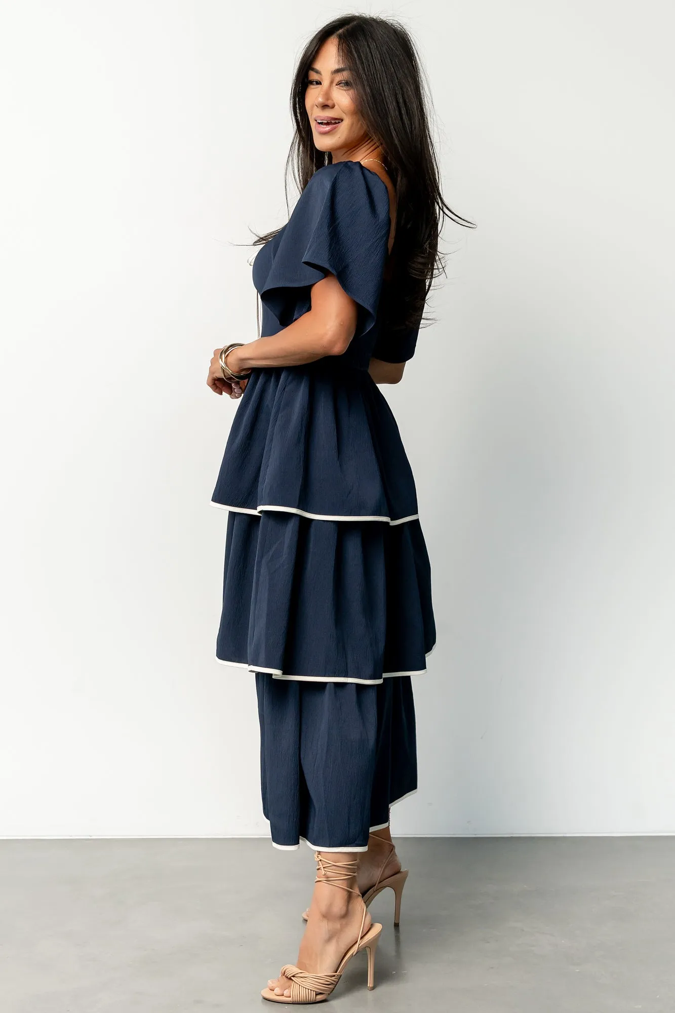 Madrid Tiered Dress | Navy sold by Baltic Born product image thumbnail 3
