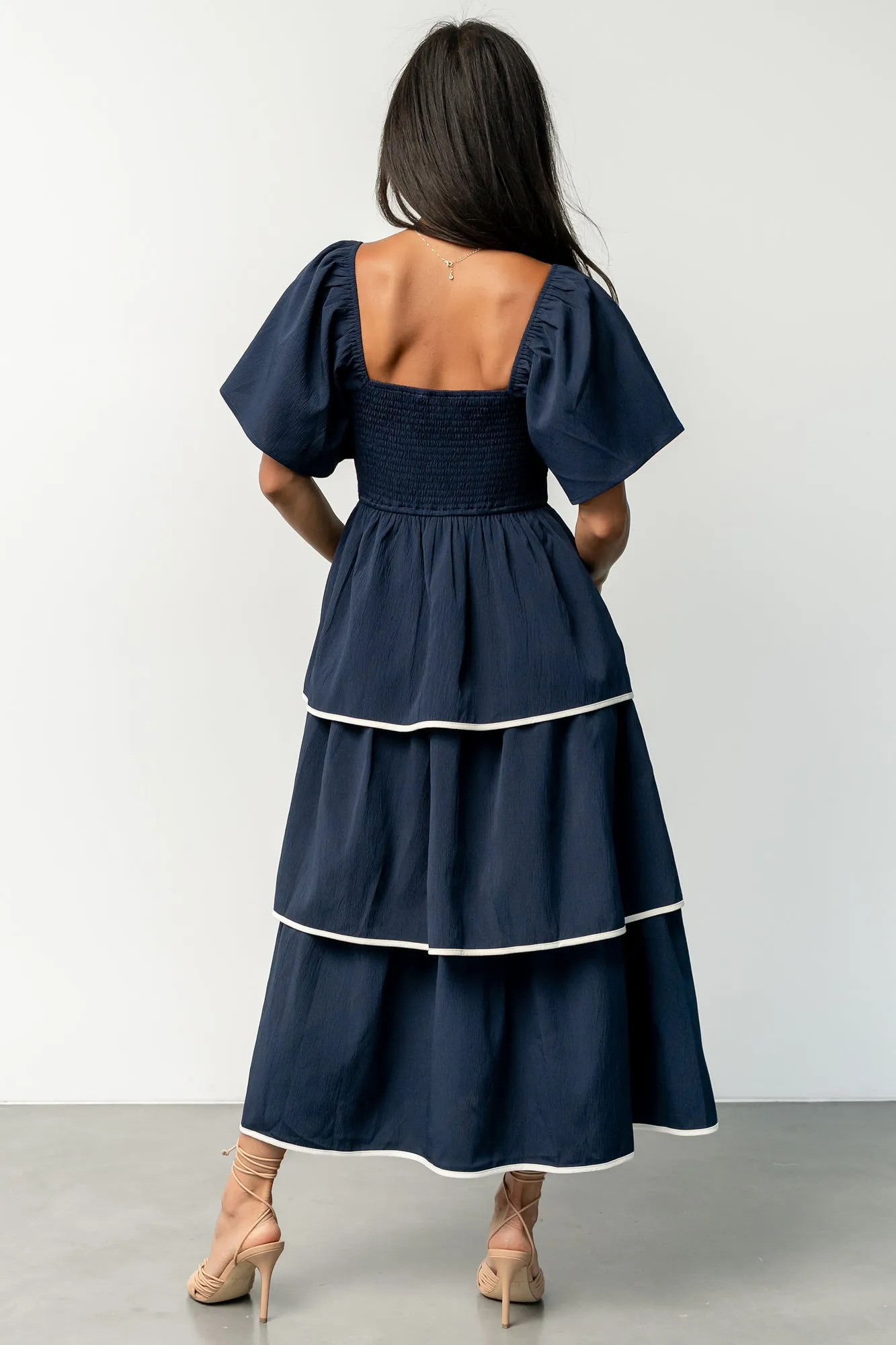 Madrid Tiered Dress | Navy sold by Baltic Born product image thumbnail 4