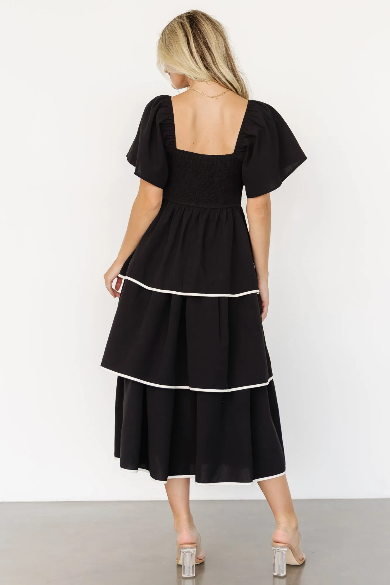 Madrid Tiered Dress | Black sold by Baltic Born product image thumbnail 4