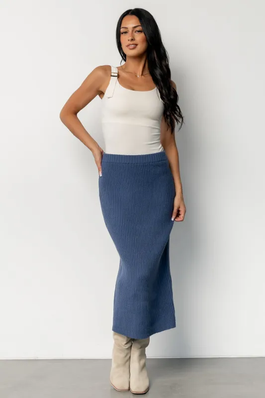Blair Rib Knit Skirt | Blue made by Gilli