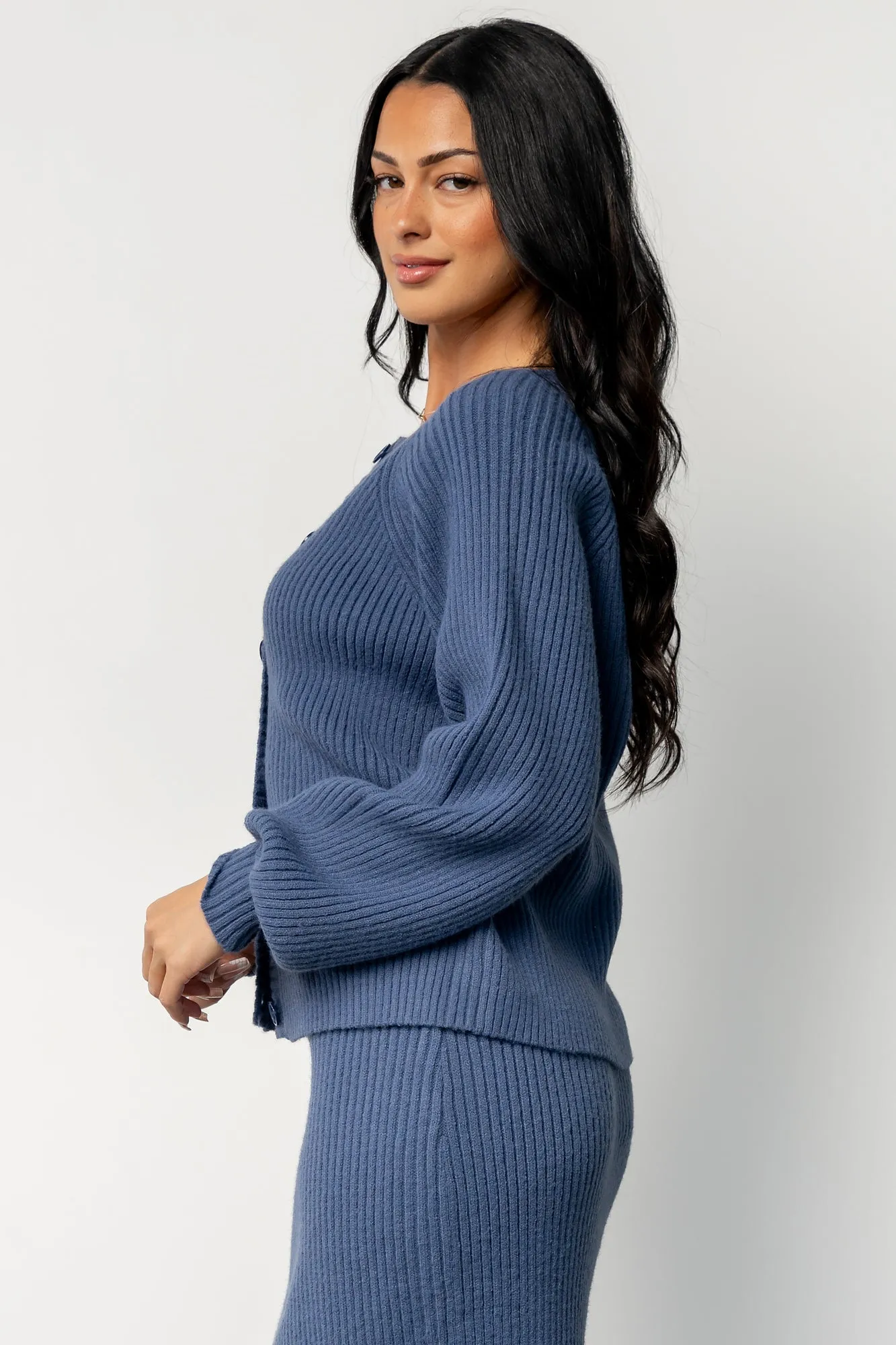 Blair Rib Knit Cardigan | Blue sold by Baltic Born product image thumbnail 3