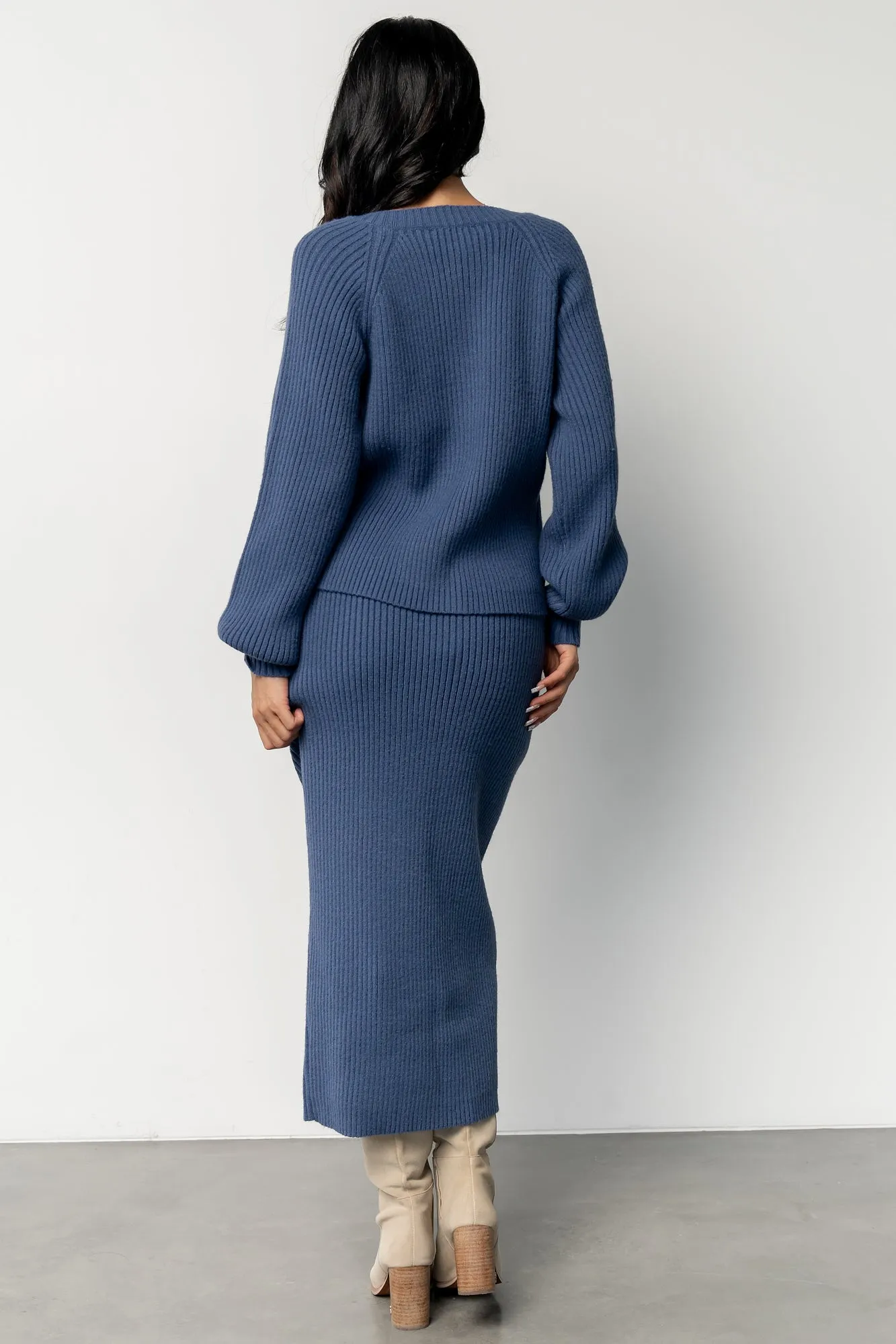 Blair Rib Knit Cardigan | Blue sold by Baltic Born product image thumbnail 4