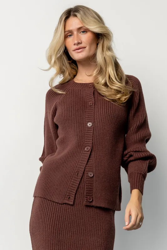 Blair Rib Knit Cardigan | Mahogany sold by Baltic Born