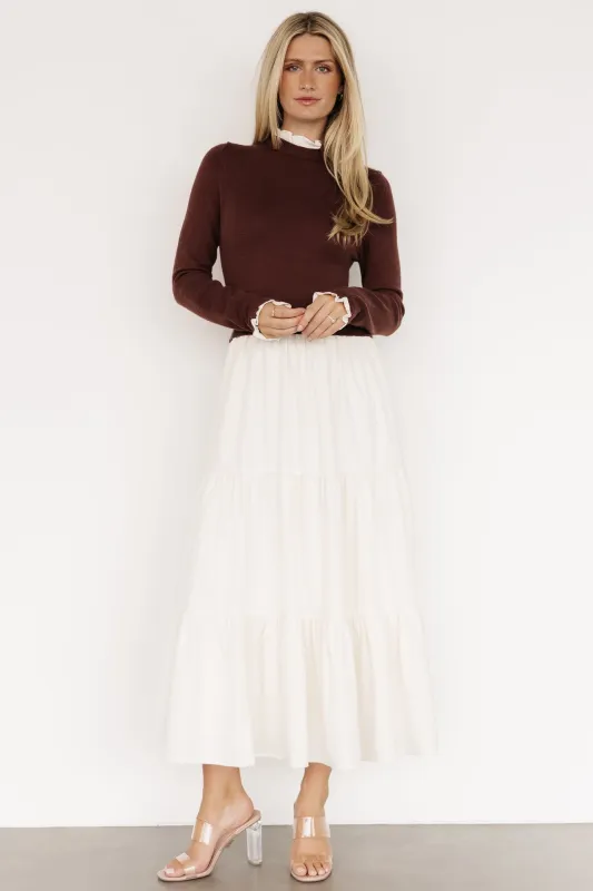 Sophie Sweater Dress | Mahogany + Ivory sold by Baltic Born