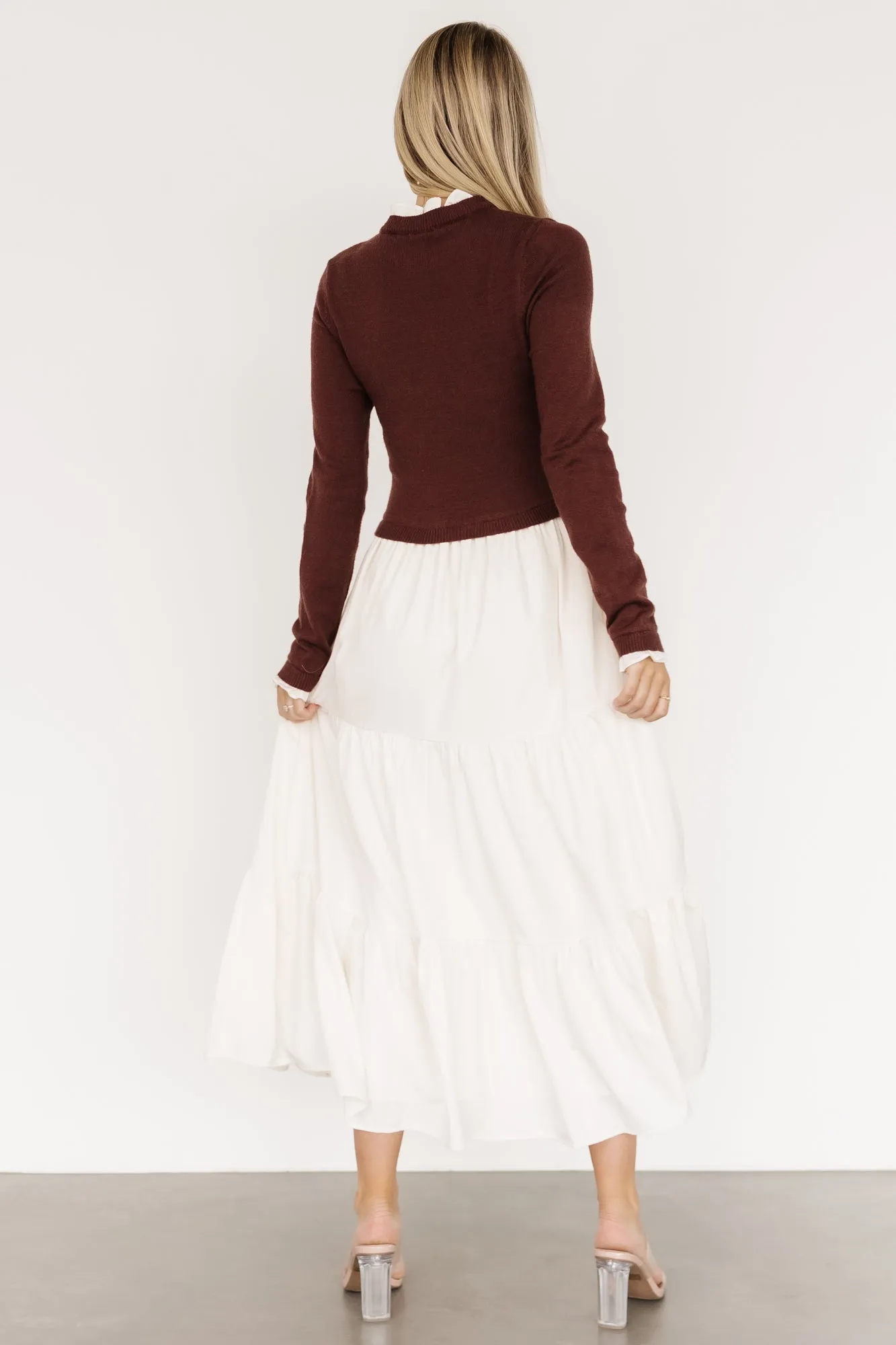 Sophie Sweater Dress | Mahogany + Ivory sold by Baltic Born product image thumbnail 4