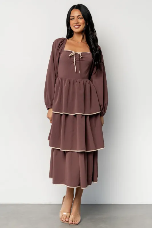 Barcelona Tiered Dress | Vintage Plum sold by Baltic Born