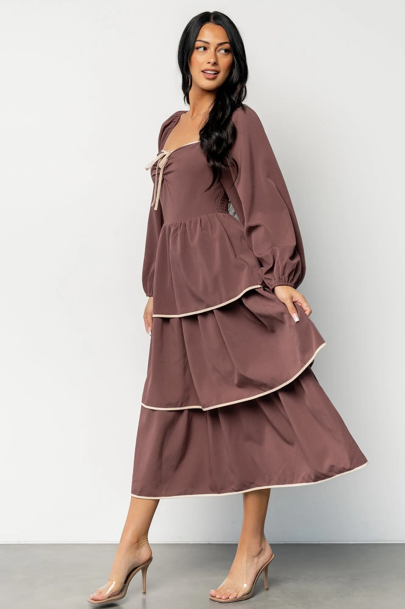 Barcelona Tiered Dress | Vintage Plum sold by Baltic Born product image thumbnail 3