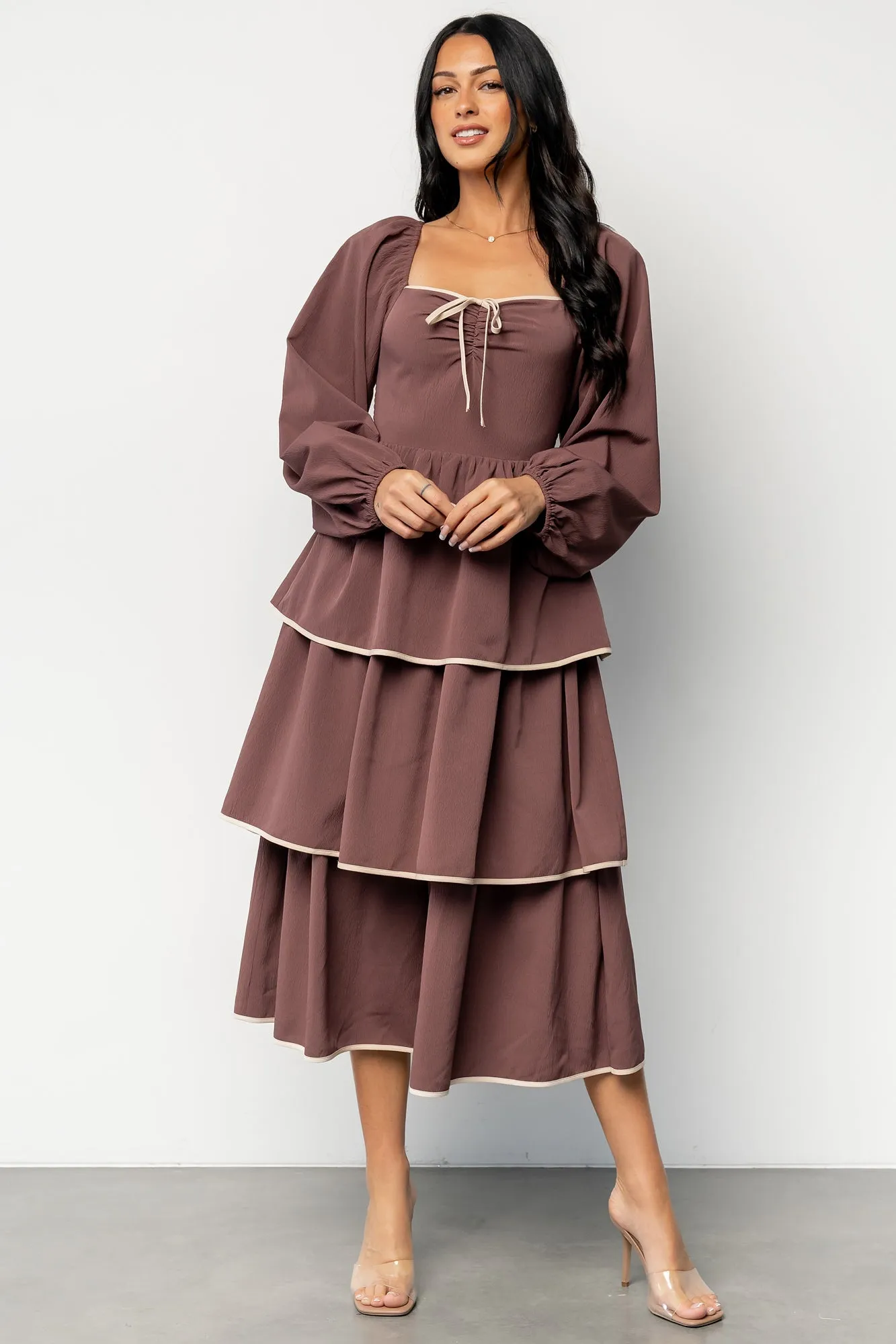 Barcelona Tiered Dress | Vintage Plum sold by Baltic Born product image thumbnail 5