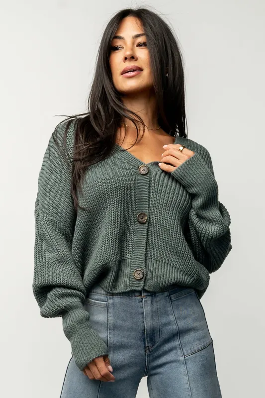Gracie Knit Cardigan | Winter Green sold by Baltic Born