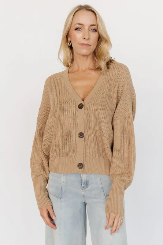 Gracie Knit Cardigan | Light Camel sold by Baltic Born