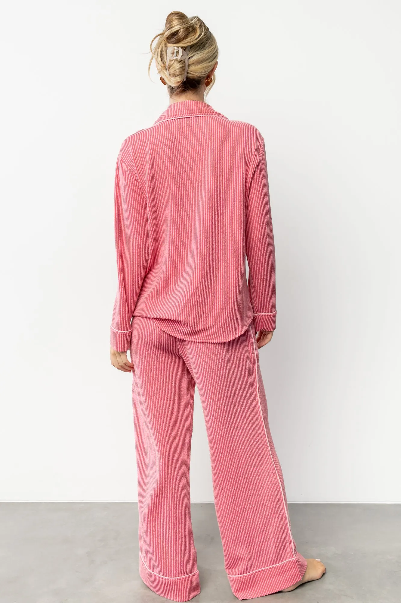 Eloise Ribbed Pajama Set | Pink sold by Baltic Born product image thumbnail 5