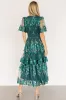 Lotte Embroidered Midi Dress | Emerald sold by Baltic Born