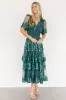 Lotte Embroidered Midi Dress | Emerald sold by Baltic Born