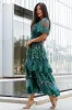 Lotte Embroidered Midi Dress | Emerald sold by Baltic Born