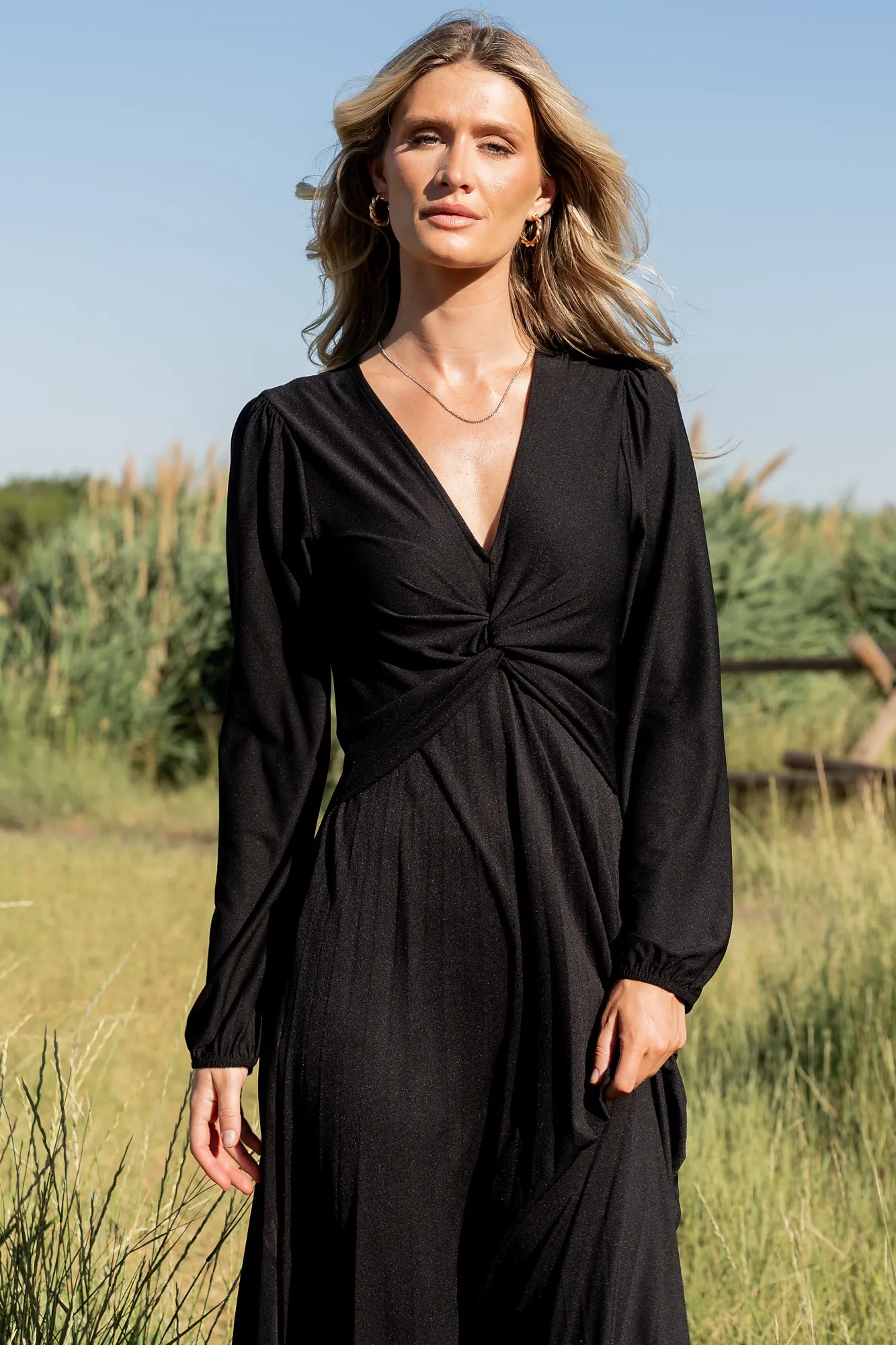 Lynda Pleated Midi Dress | Black sold by Baltic Born product image thumbnail 3