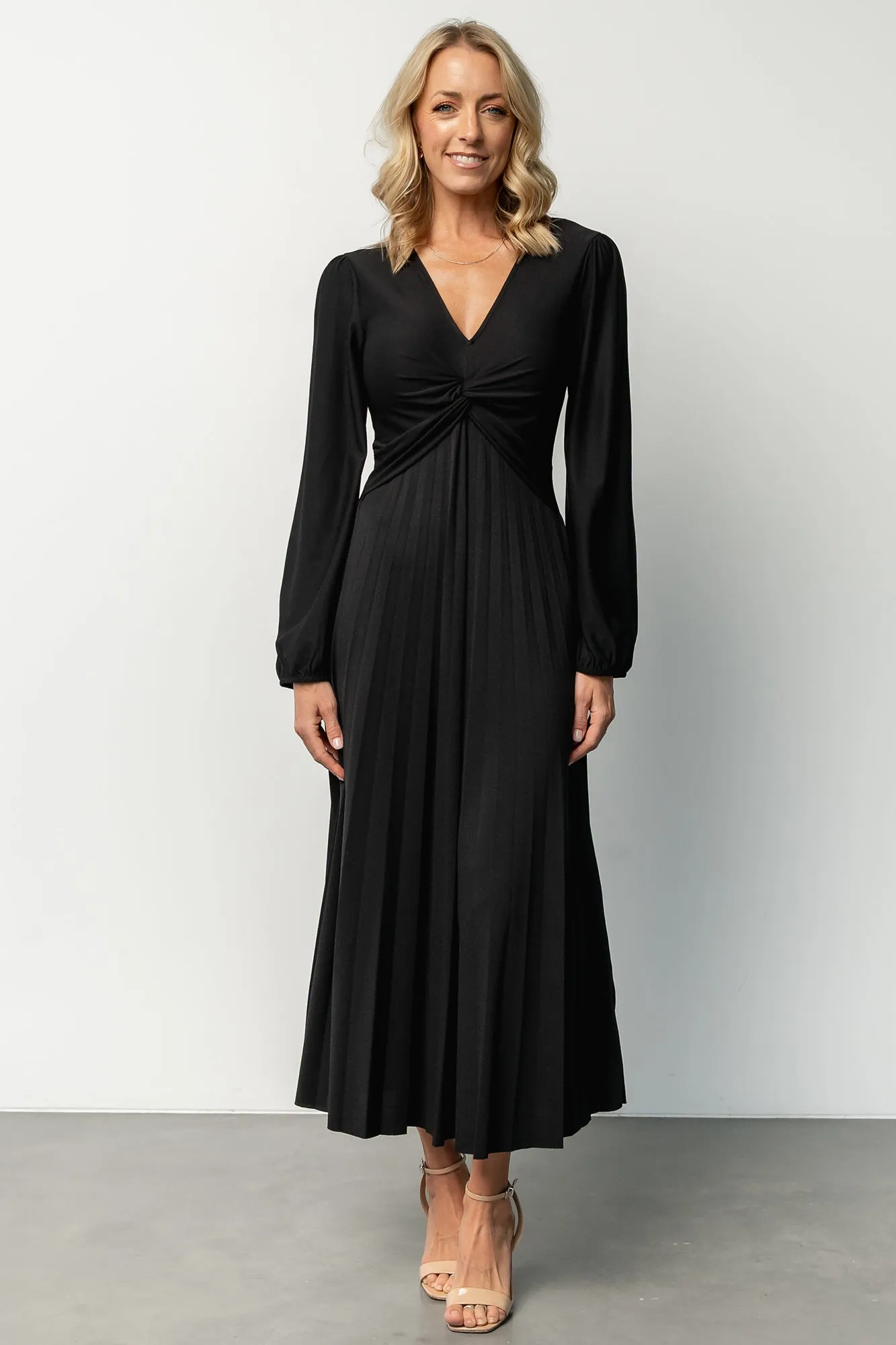 Lynda Pleated Midi Dress | Black sold by Baltic Born product image thumbnail 2