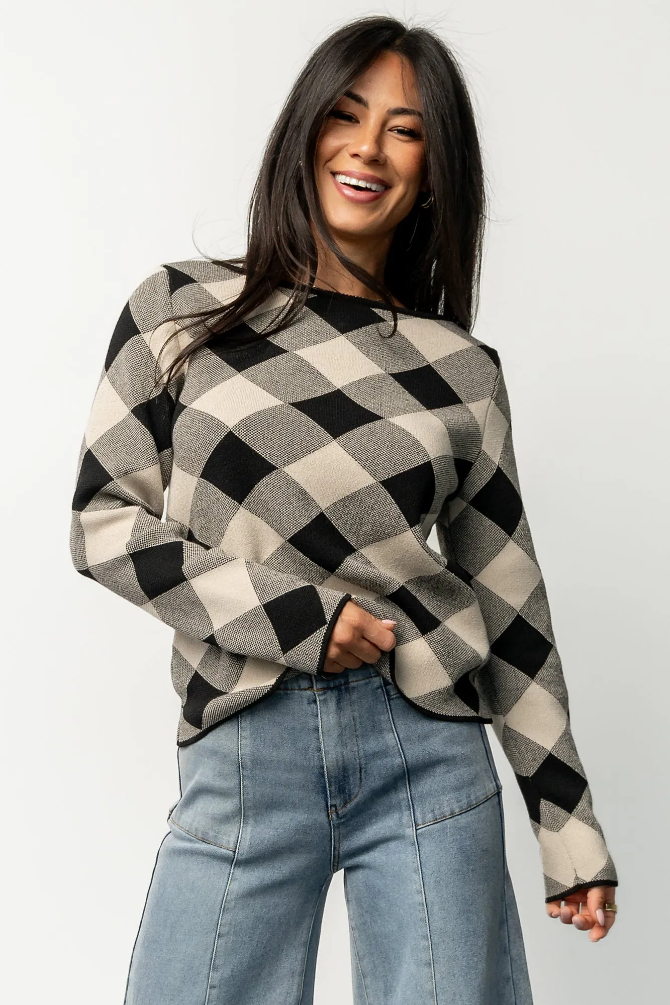 Linnea Sweater | Black + Natural sold by Baltic Born product image thumbnail 2