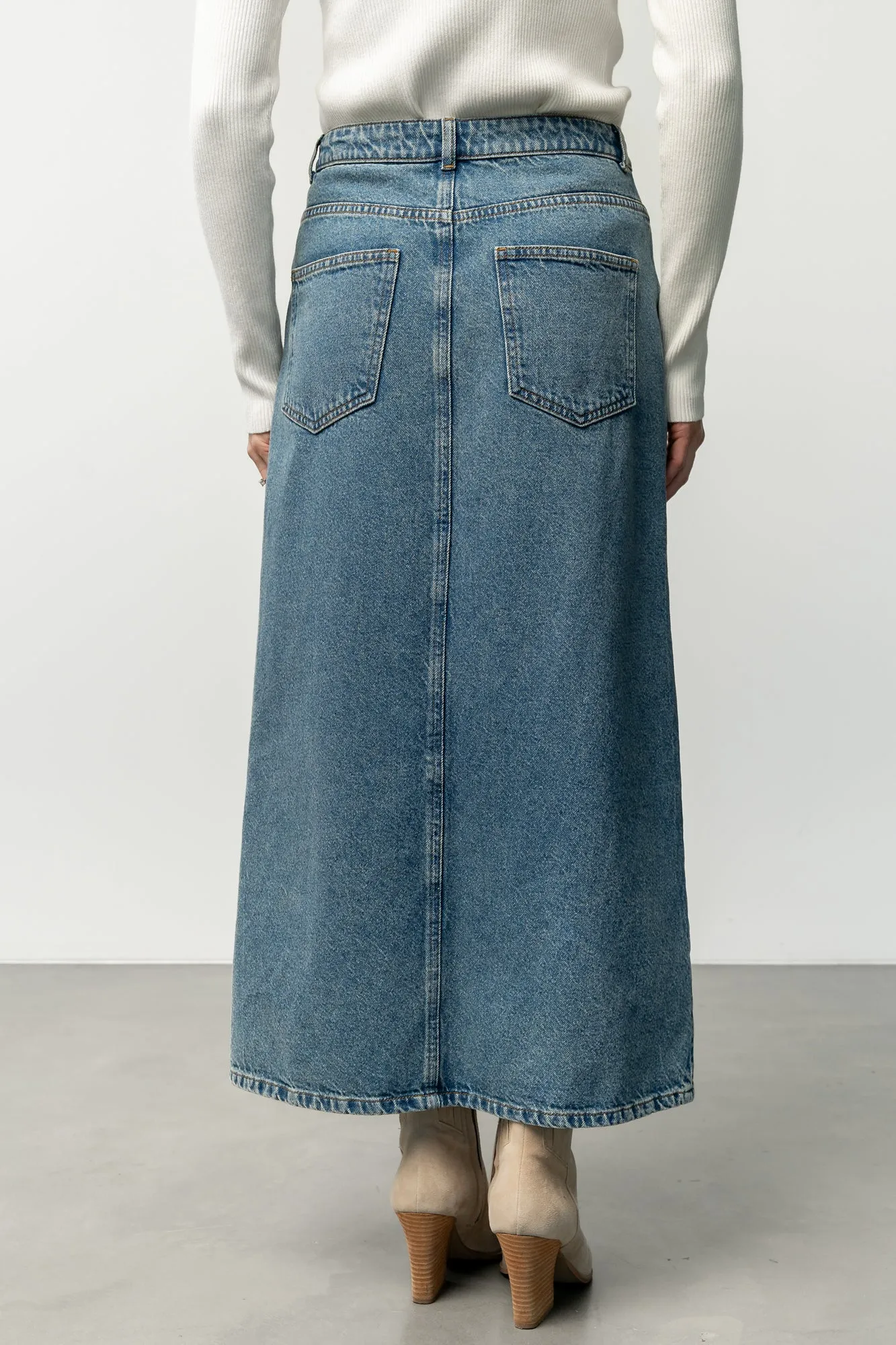 Aleksa Denim Midi Skirt | Medium Wash sold by Baltic Born product image thumbnail 5