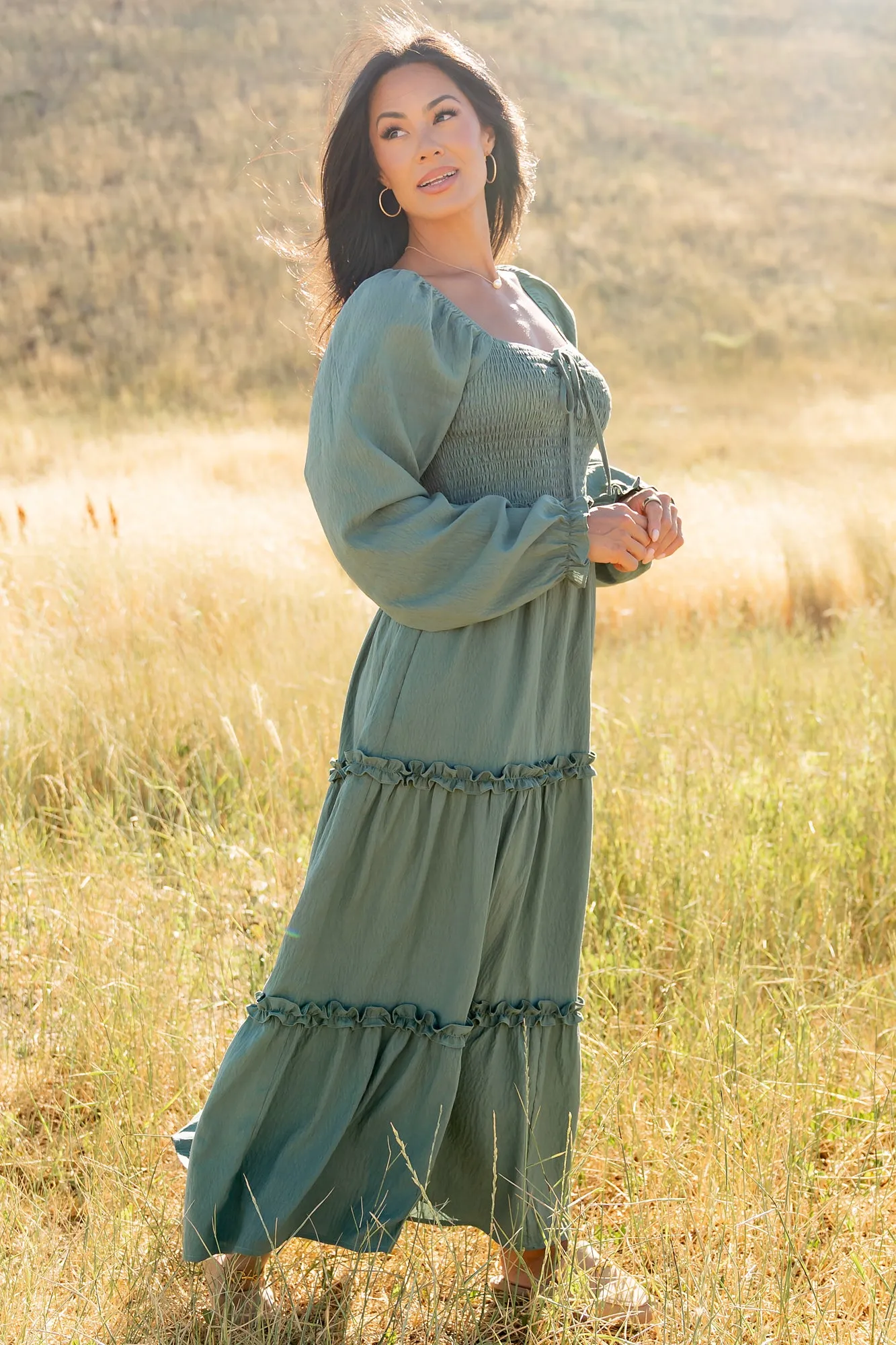Britta Maxi Dress | Dark Sage sold by Baltic Born product image thumbnail 3