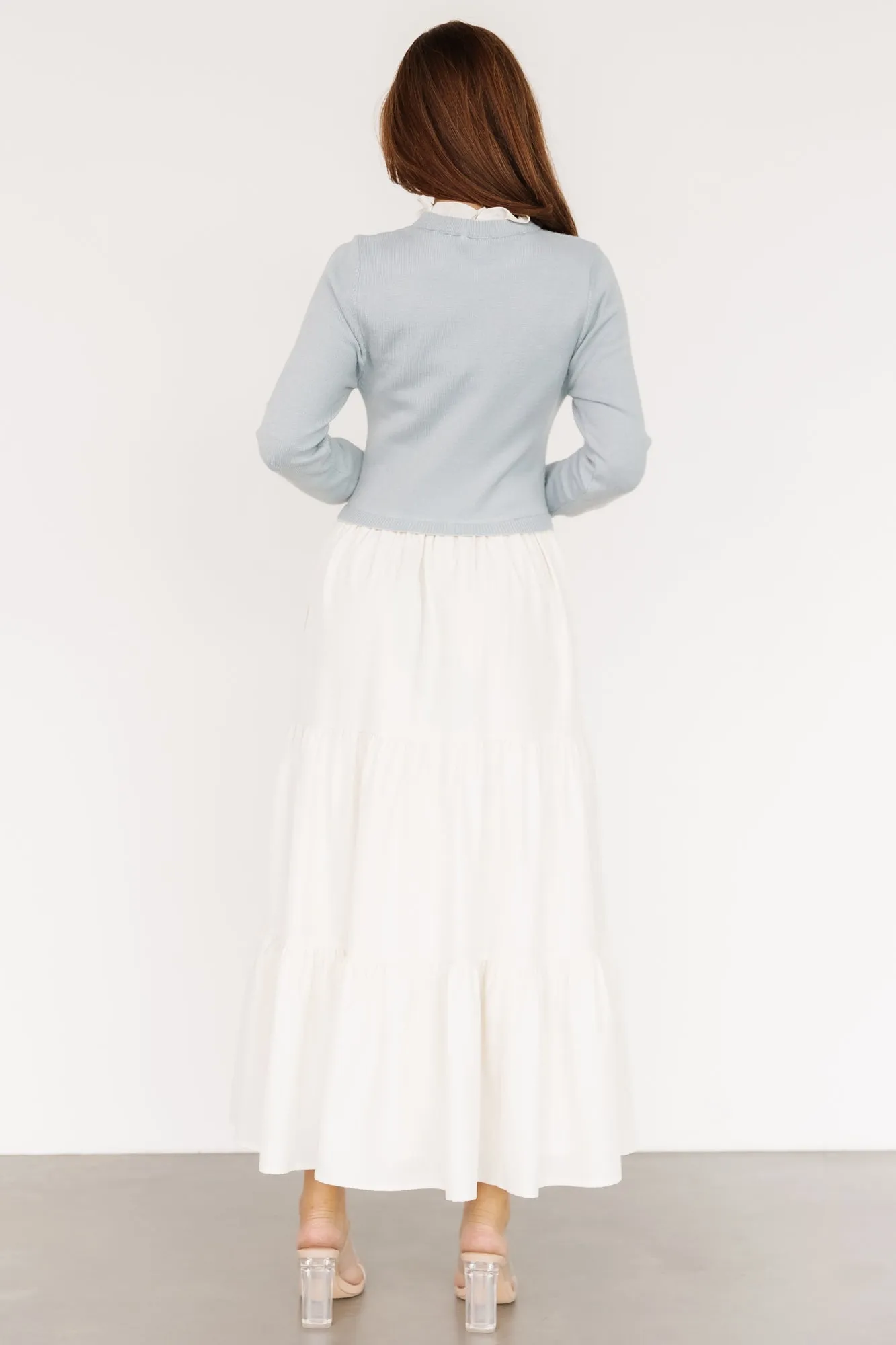 Sophie Sweater Dress | Light Blue + Ivory sold by Baltic Born product image thumbnail 4