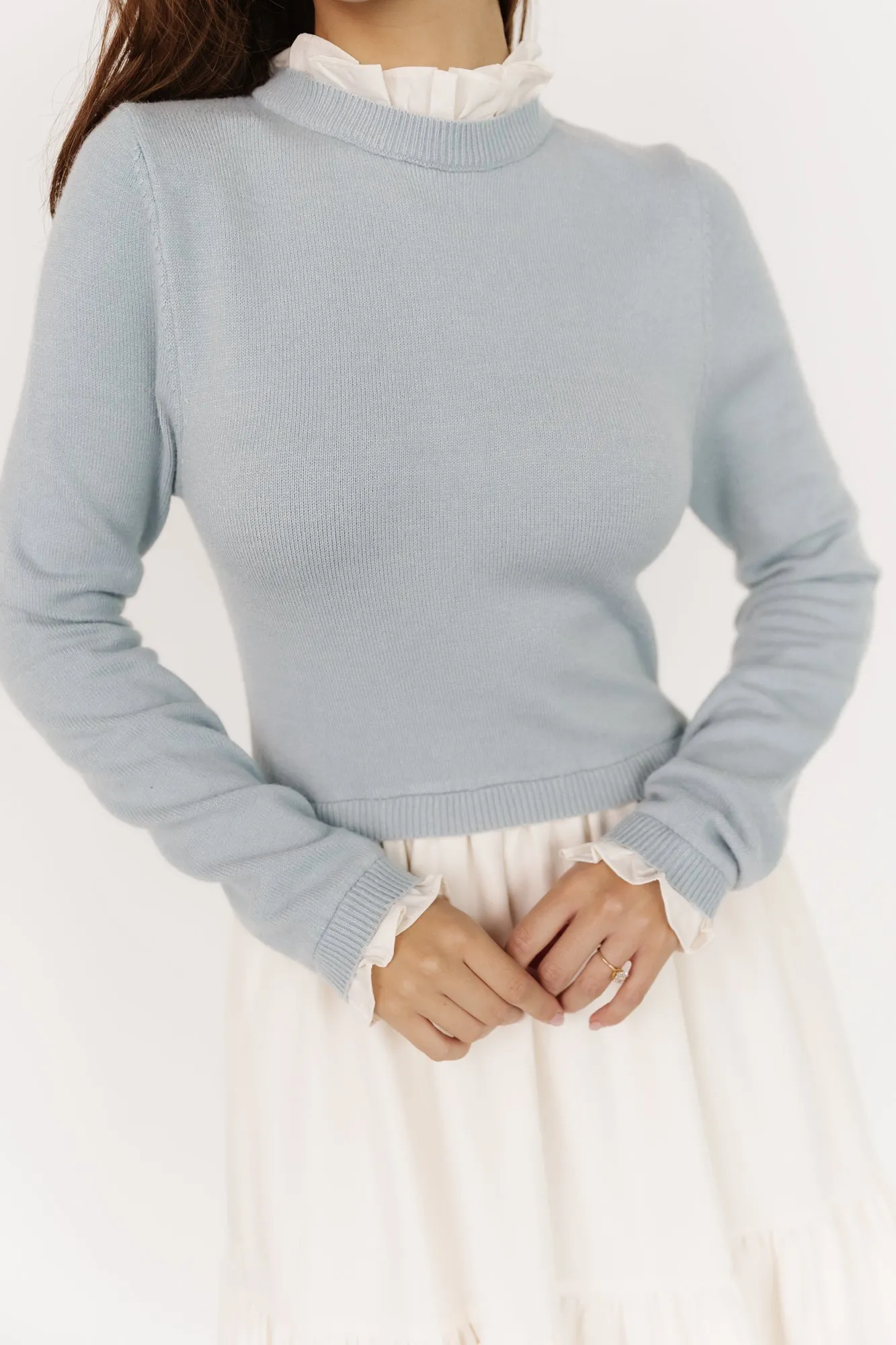 Sophie Sweater Dress | Light Blue + Ivory sold by Baltic Born product image thumbnail 2