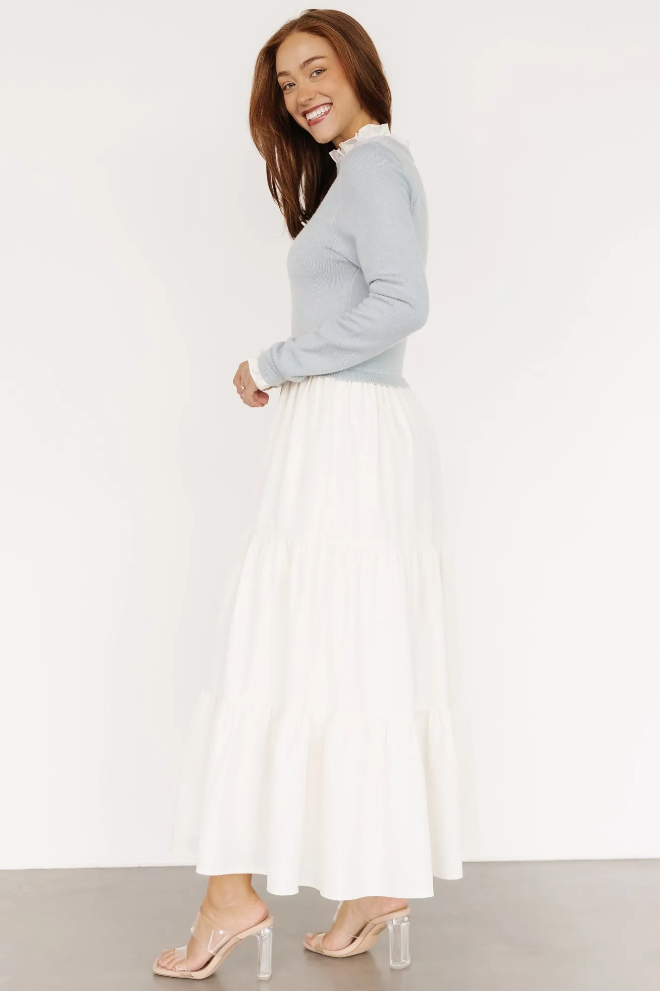 Sophie Sweater Dress | Light Blue + Ivory sold by Baltic Born product image thumbnail 3