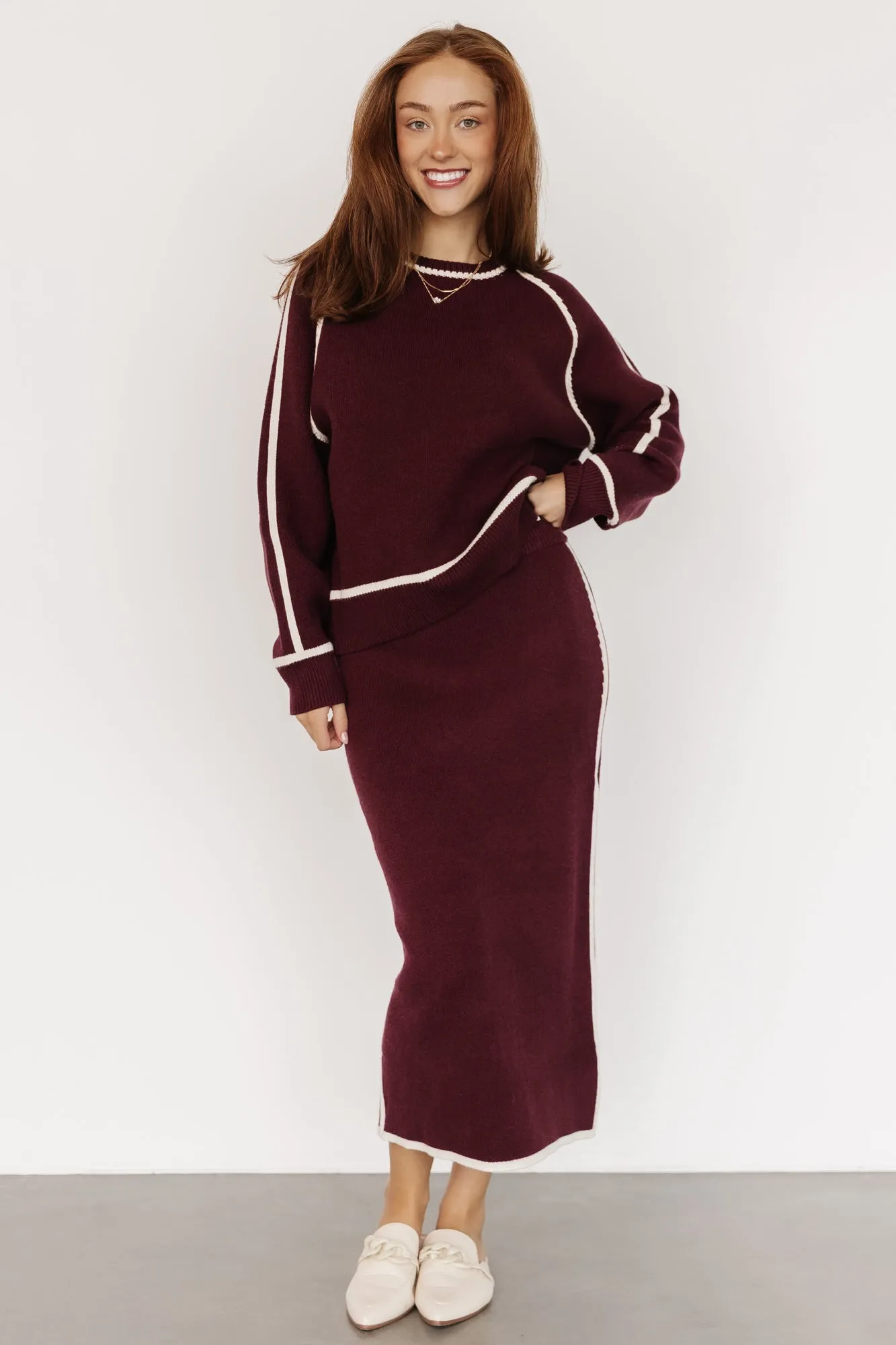 Ava Knit Sweater | Wine sold by Baltic Born product image thumbnail 5