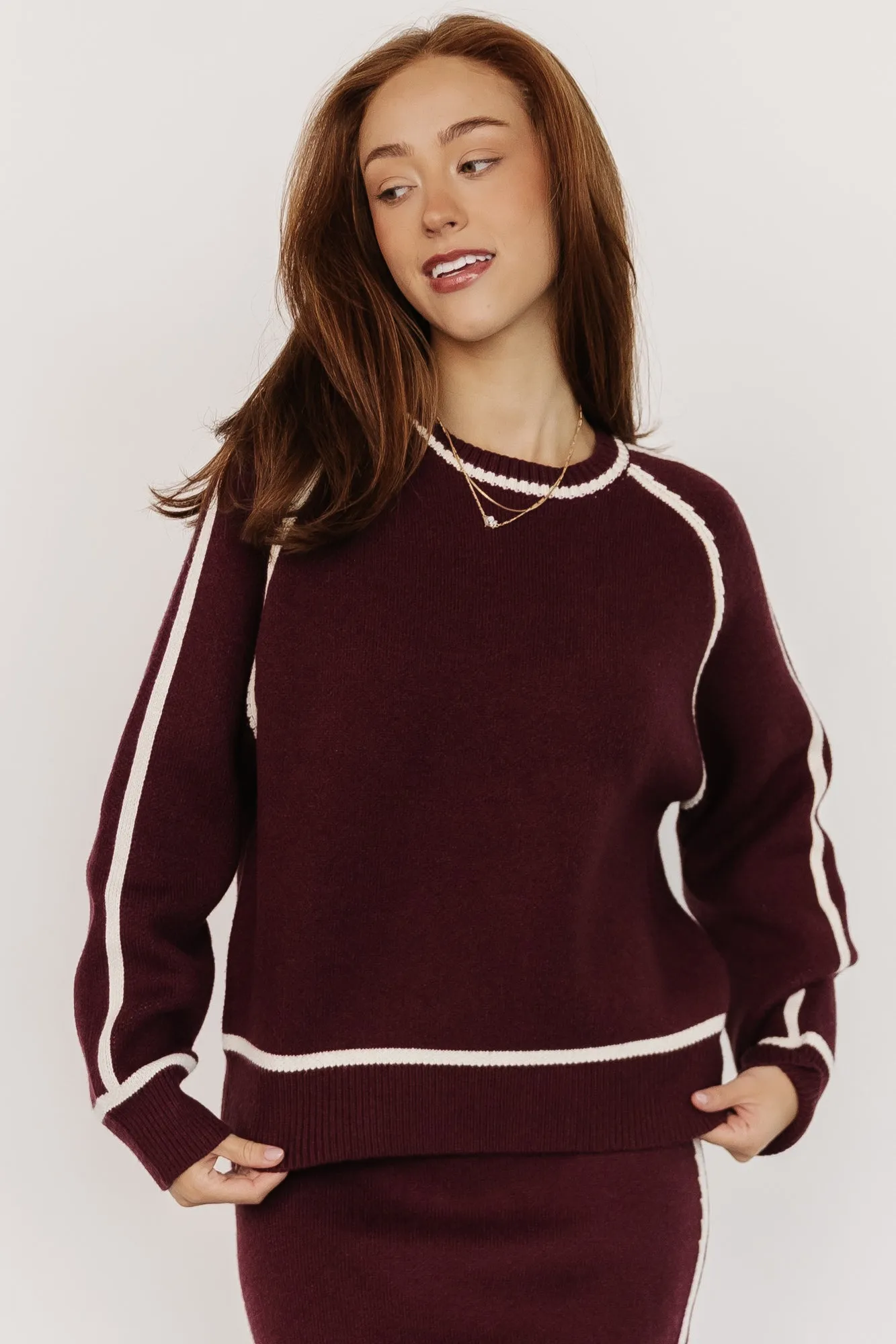 Ava Knit Sweater | Wine sold by Baltic Born product image thumbnail 2