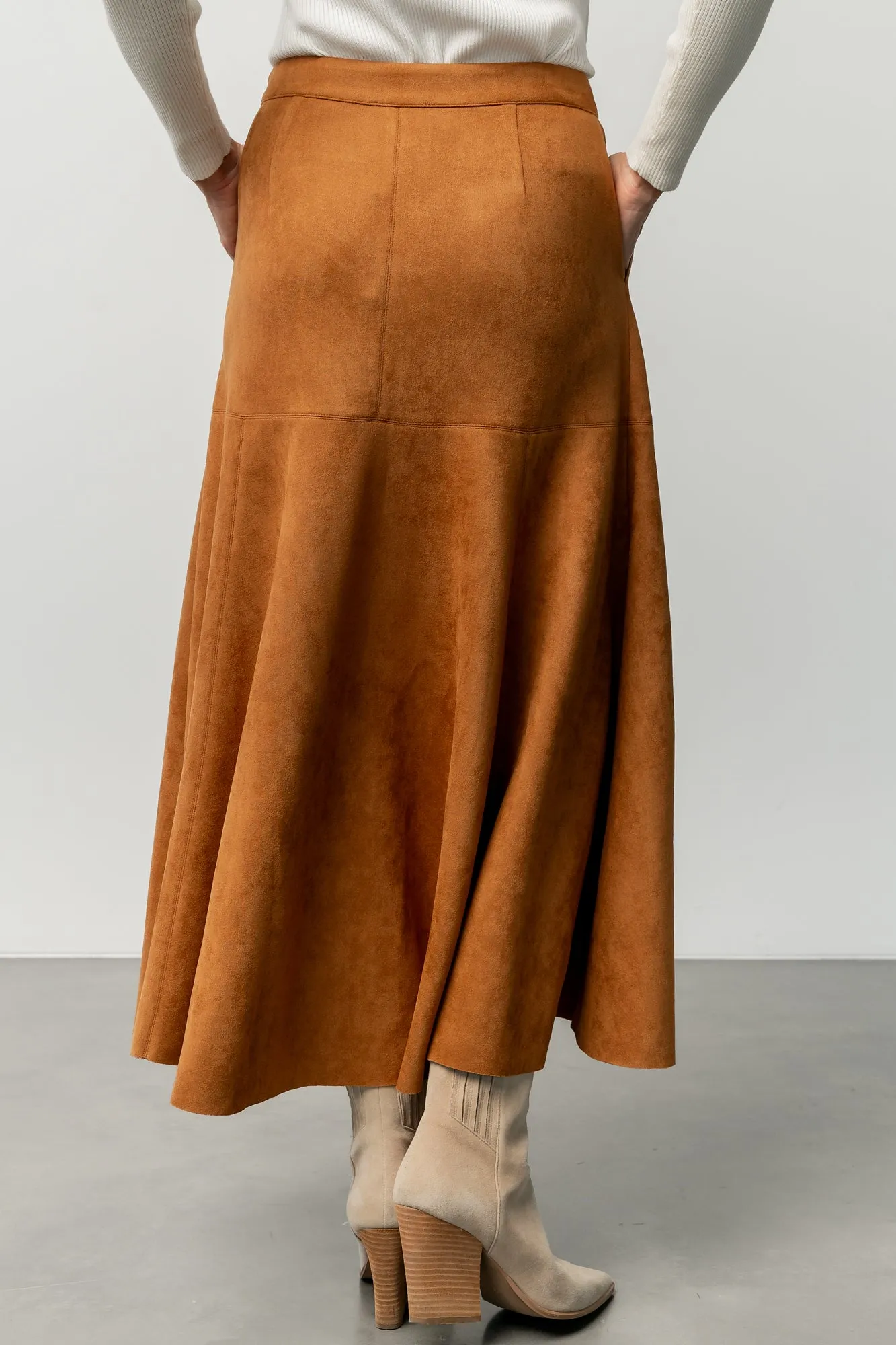 Tona Faux Suede Skirt | Camel sold by Baltic Born product image thumbnail 4