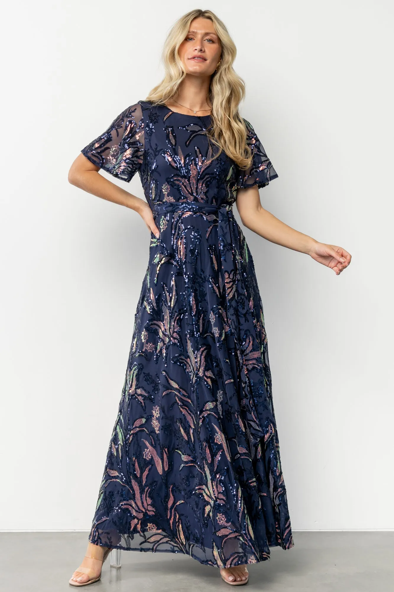 Muse Sequin Maxi Dress | Dark Blue Multi sold by Baltic Born product image thumbnail 5