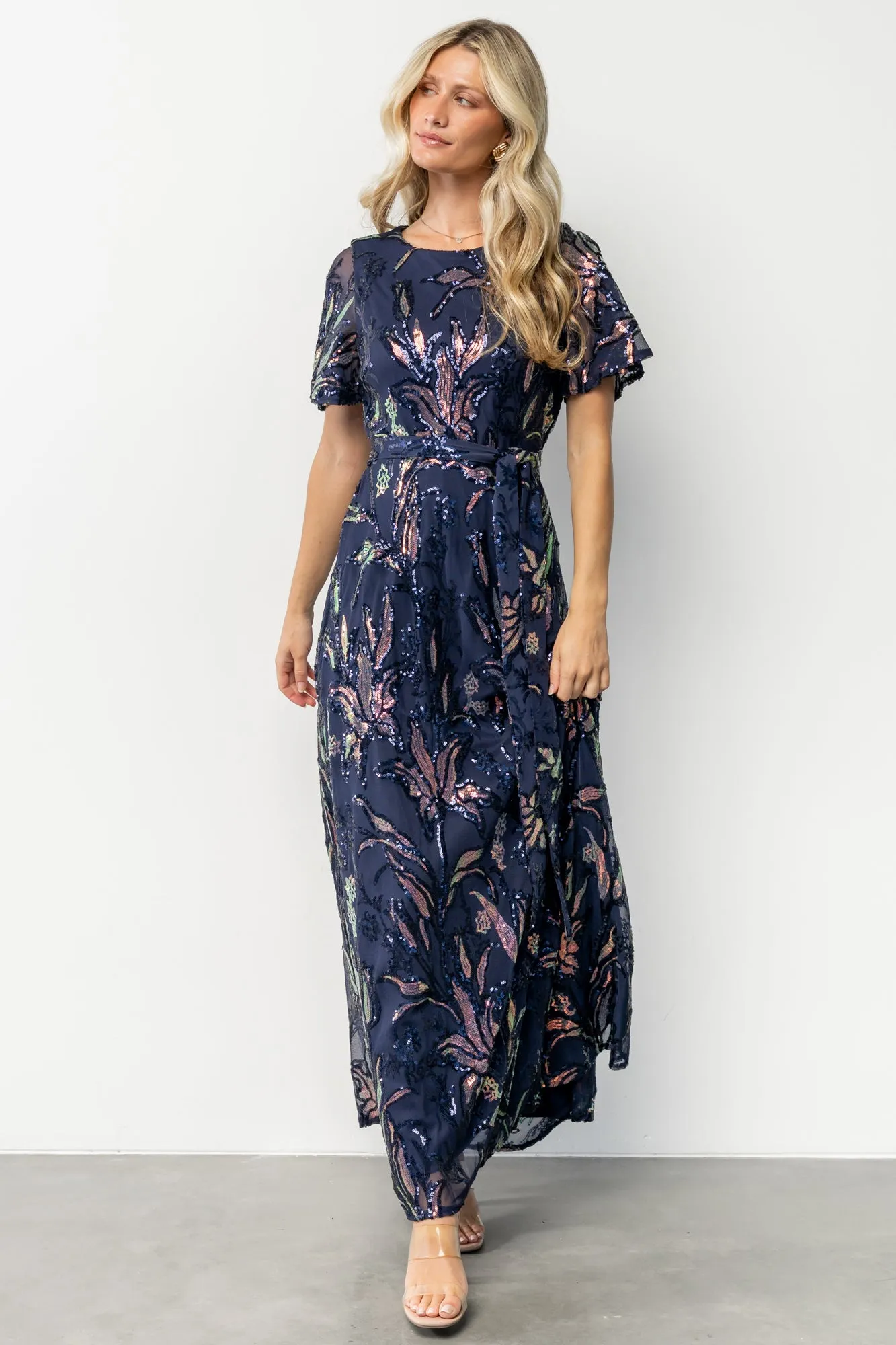 Muse Sequin Maxi Dress | Dark Blue Multi sold by Baltic Born