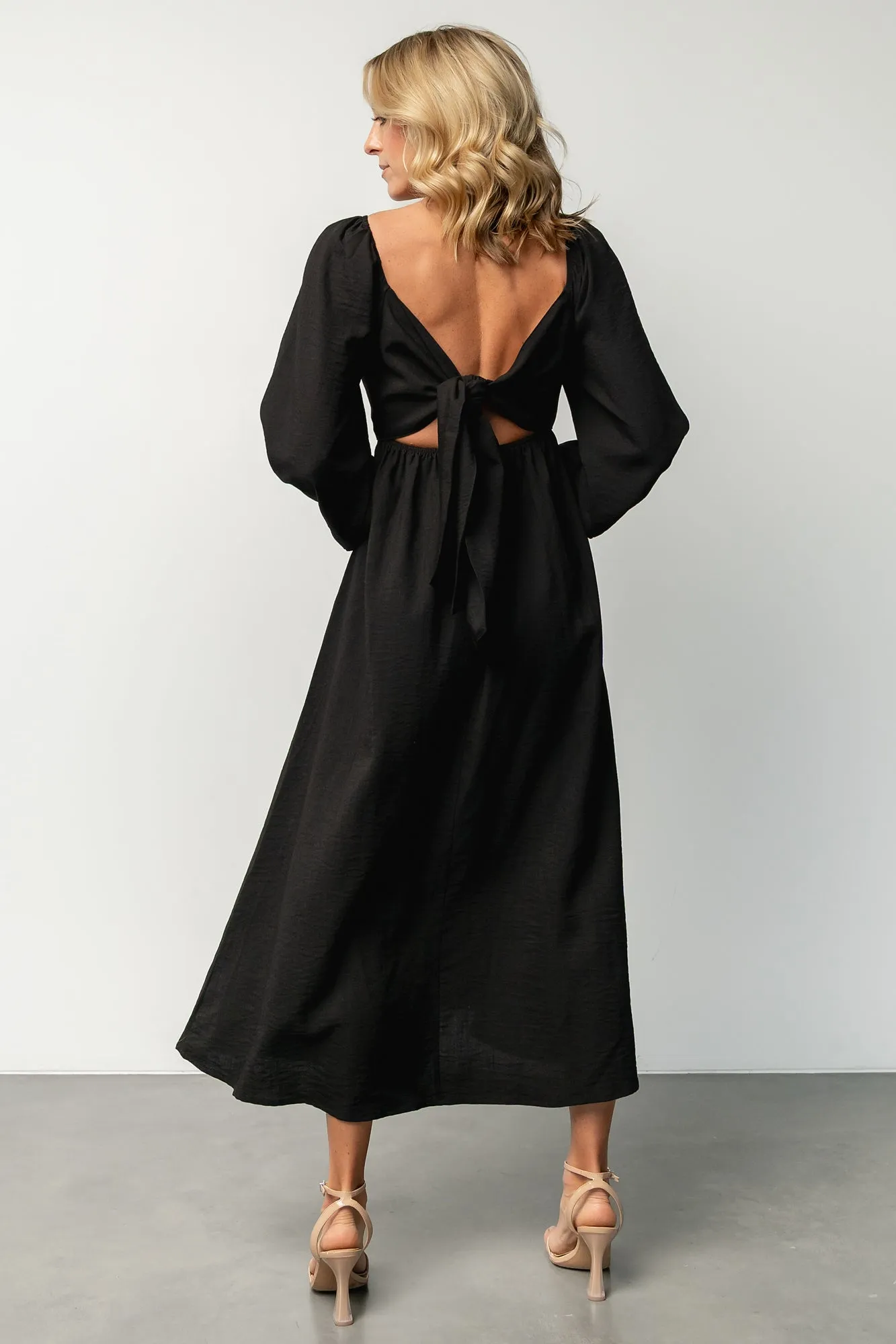 Rosalie Back Tie Dress | Black sold by Baltic Born product image thumbnail 3