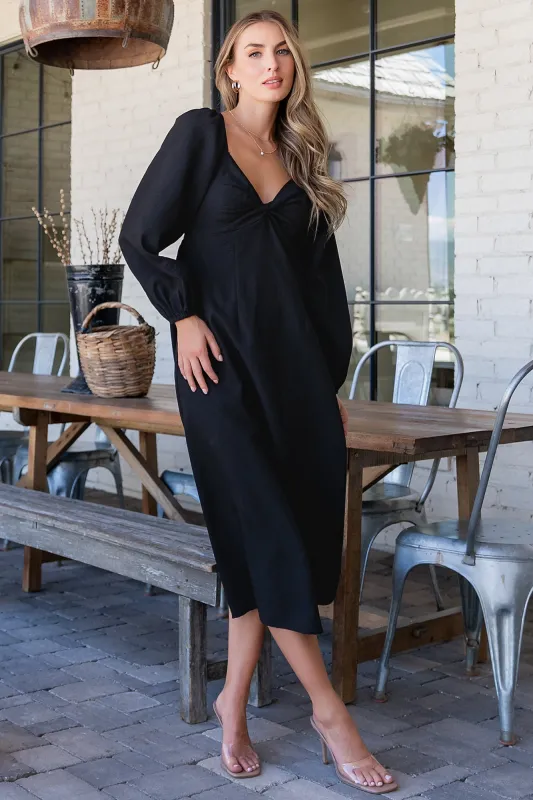 Rosalie Back Tie Dress | Black sold by Baltic Born