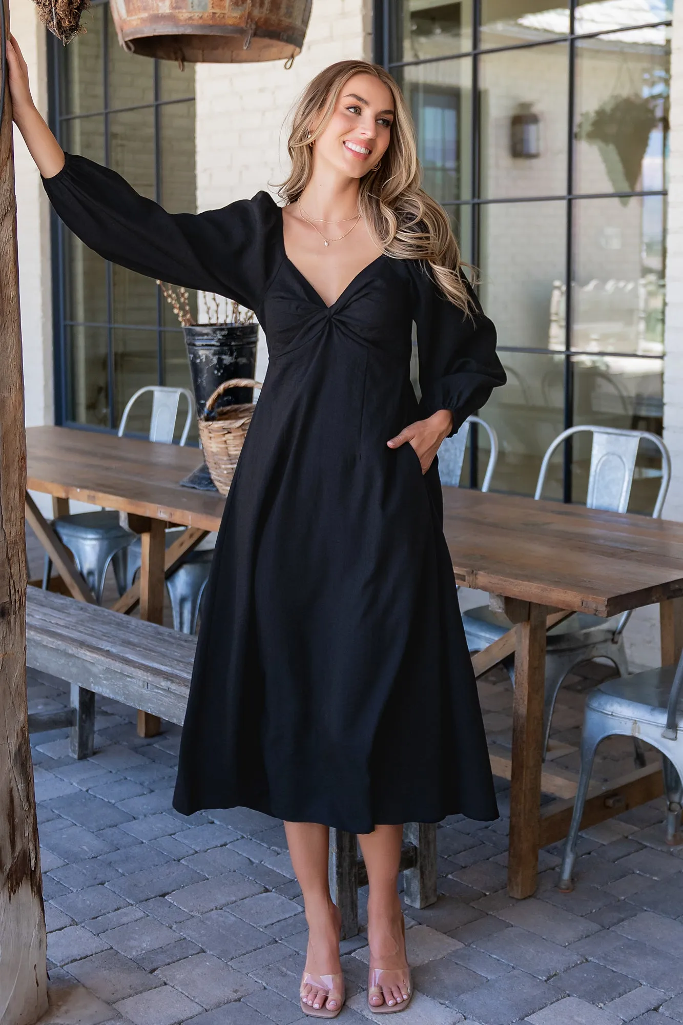 Rosalie Back Tie Dress | Black sold by Baltic Born product image thumbnail 4