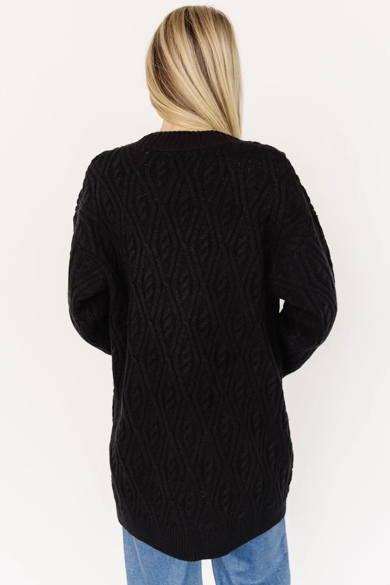 Alberta Cable Knit Cardigan | Black sold by Baltic Born product image thumbnail 4