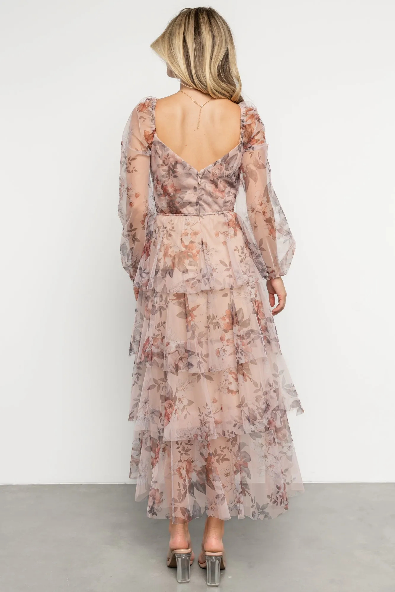 Tessa Tiered Maxi Dress | Pale Blush Floral sold by Baltic Born product image thumbnail 5