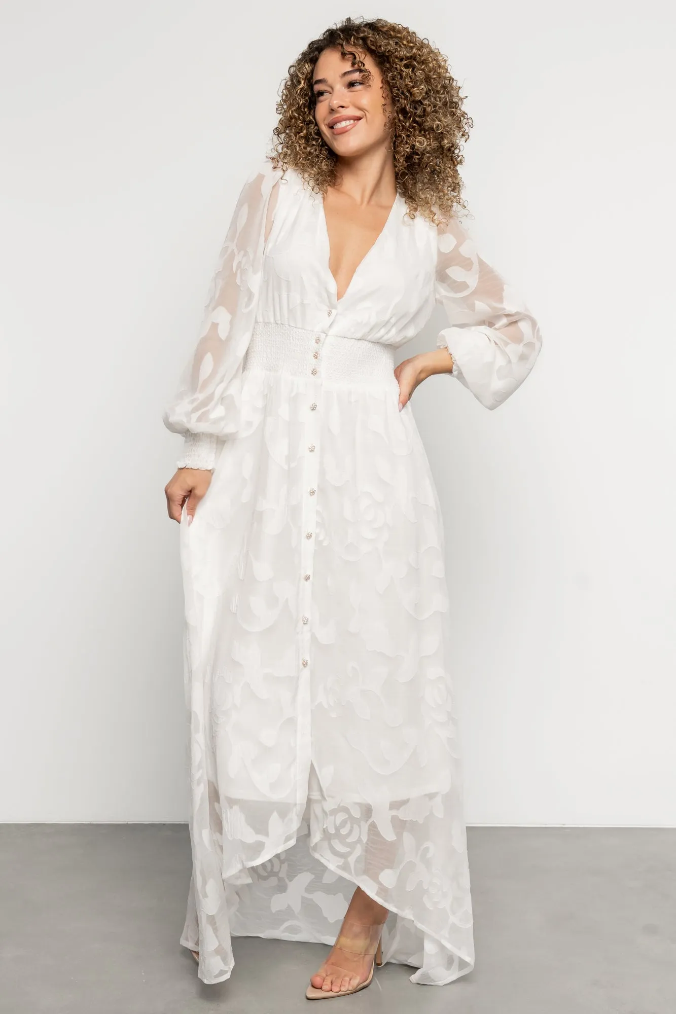 Daniella High Low Maxi Dress | White sold by Baltic Born product image thumbnail 5