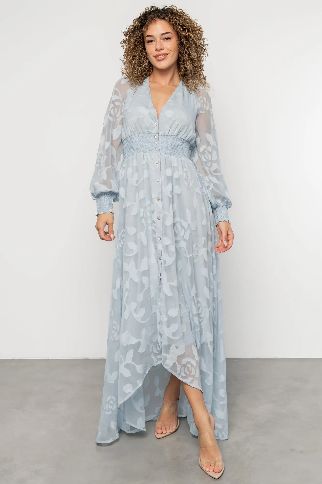 Daniella High Low Maxi Dress | Light Blue sold by Baltic Born