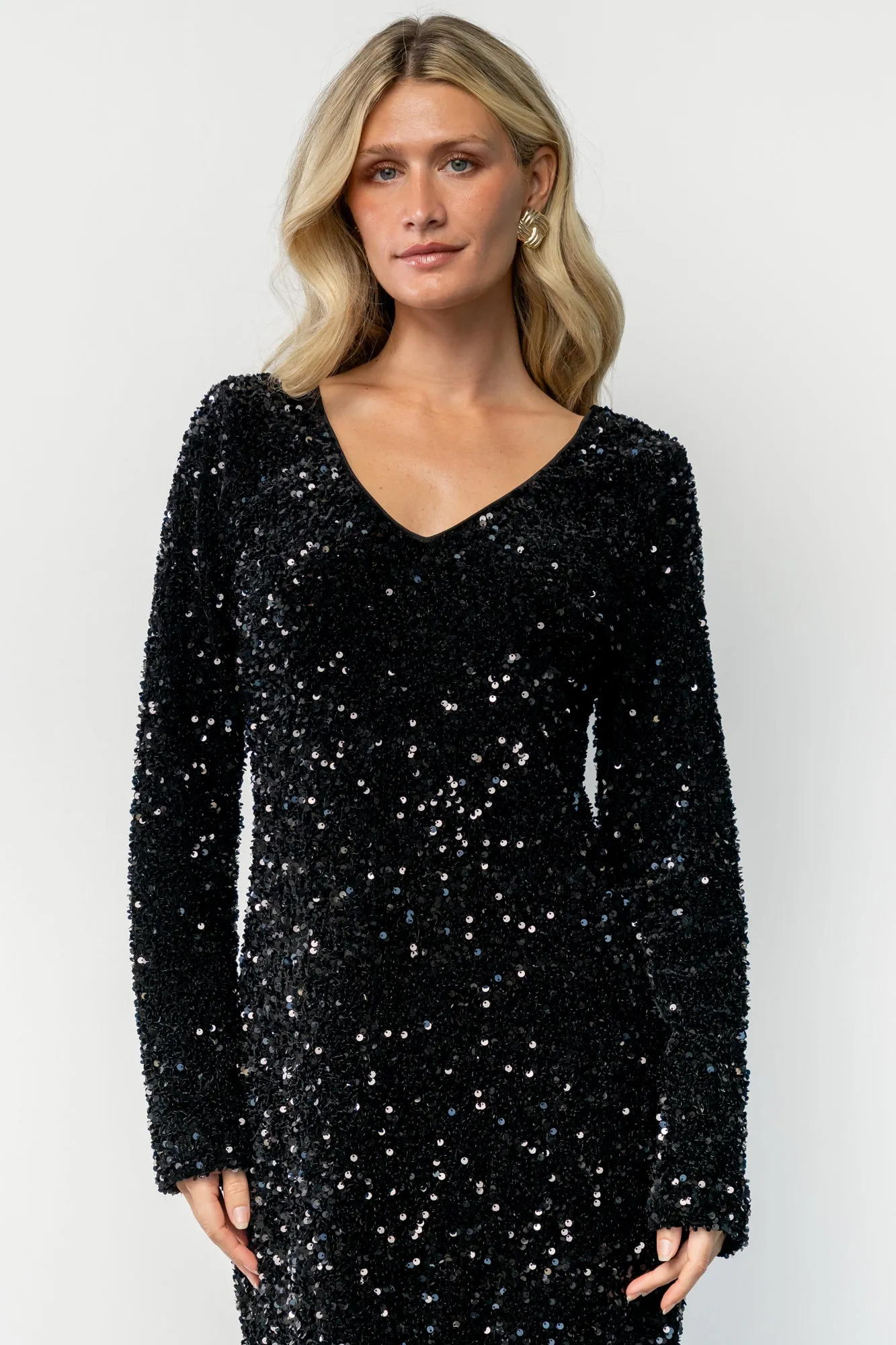 Mira Sequin Short Dress | Black sold by Baltic Born product image thumbnail 2